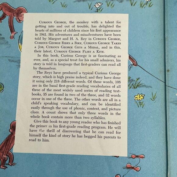Curious George Flies a Kite - Margret Rey 1958 Weekly Reader Edition - Picture 11 of 15